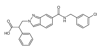 3-{6-[(3-Chlorobenzyl)carbamoyl]-2H-indazol-2-yl}-2-phenylpropionic acid结构式