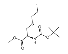 N-(tert-butyloxycarbonyl)-S-propyl-D-cysteine methyl ester结构式