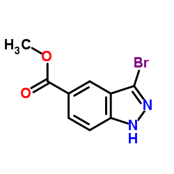 3-溴-1H-吲唑-5-甲酸甲酯结构式