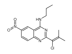 2-(1-chloro-2-methylprop-1-enyl)-6-nitro-N-propylquinazolin-4-amine Structure