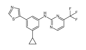 N-[3-cyclopropyl-5-(1,3-thiazol-5-yl)phenyl]-4-(trifluoromethyl)pyrimidin-2-amine Structure