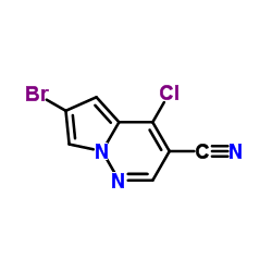 6-bromo-4-chloropyrrolo[1,2-b]pyridazine-3-carbonitrile structure