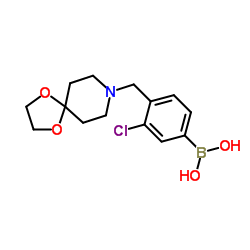 (4-(1,4-dioxa-8-azaspiro[4.5]decan-8-ylmethyl)-3-chlorophenyl)boronic acid Structure