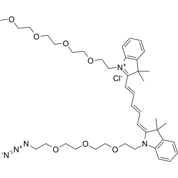 N-(m-PEG4)-N'-(azide-PEG3)-Cy5图片