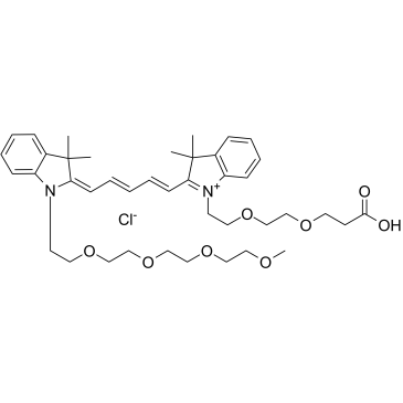 N-(m-PEG4)-N'-(PEG2-acid)-Cy5图片