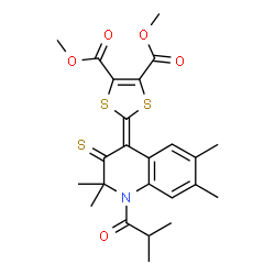 Dimethyl 2-(1-isobutyryl-2,2,6,7-tetramethyl-3-thioxo-2,3-dihydro-4(1H)-quinolinylidene)-1,3-dithiole-4,5-dicarboxylate Structure