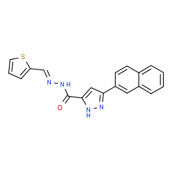 (E)-3-(naphthalen-2-yl)-N-(thiophen-2-ylmethylene)-1H-pyrazole-5-carbohydrazide Structure