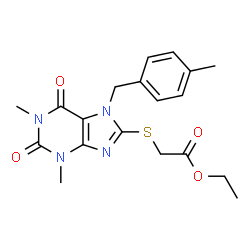 ethyl 2-((1,3-dimethyl-7-(4-methylbenzyl)-2,6-dioxo-2,3,6,7-tetrahydro-1H-purin-8-yl)thio)acetate Structure