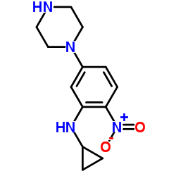 N-CYCLOPROPYL-N-(2-NITRO-5-PIPERAZIN-1-YLPHENYL)AMINE structure