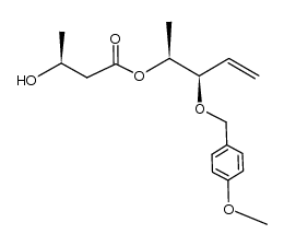 (3R,4S)-3-(4-methoxybenzyloxy)-1-penten-4-yl (3S)-3-hydroxybutanoate Structure