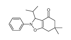 6,6-dimethyl-2-phenyl-3-propan-2-yl-5,7-dihydro-3H-1,2-benzoxazol-4-one结构式