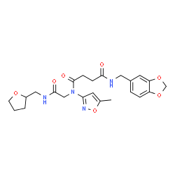 Butanediamide, N-(1,3-benzodioxol-5-ylmethyl)-N-(5-methyl-3-isoxazolyl)-N-[2-oxo-2-[[(tetrahydro-2-furanyl)methyl]amino]ethyl]- (9CI)结构式