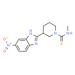 1-Piperidinecarbothioamide,N-methyl-3-(5-nitro-1H-benzimidazol-2-yl)-(9CI) structure