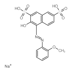 2,7-Naphthalenedisulfonicacid, 3-hydroxy-4-[2-(2-methoxyphenyl)diazenyl]-, sodium salt (1:2) structure