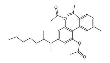 Acetic acid 6-acetoxy-4-(1,2-dimethyl-heptyl)-2'-isopropenyl-5'-methyl-biphenyl-2-yl ester Structure