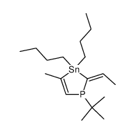 3,3-Dibutyl-1-tert-butyl-2-eth-(E)-ylidene-4-methyl-2,3-dihydro-1H-[1,3]phosphastannole Structure