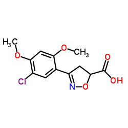 3-(5-CHLORO-2,4-DIMETHOXY-PHENYL)-4,5-DIHYDRO-ISOXAZOLE-5-CARBOXYLIC ACID Structure