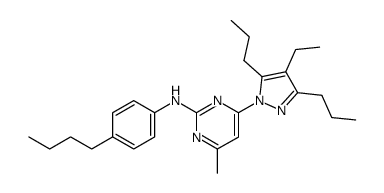 2--4-(4-ethyl-3,5-di-n-propylpyrazol-1-yl)-6-methylpyrimidine Structure