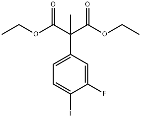 2-(3-Fluoro-4-iodophenyl)-2-methylmalonic acid diethyl ester structure