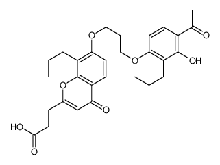 3-[7-[3-(4-acetyl-3-hydroxy-2-propylphenoxy)propoxy]-4-oxo-8-propylchromen-2-yl]propanoic acid Structure