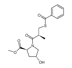 (1S,4R)-1-(3-(benzoylthio)-2-methyl-1-oxopropyl)-4-hydroxy-L-proline methyl ester Structure