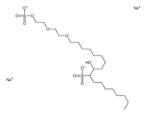 disodium 10-hydroxy-18-[2-[2-(sulphonatooxy)ethoxy]ethoxy]octadecane-9-sulphonate structure