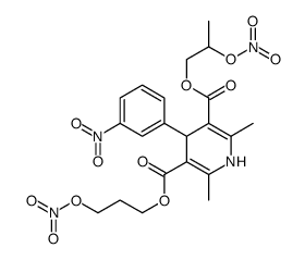 5-O-(2-nitrooxypropyl) 3-O-(3-nitrooxypropyl) 2,6-dimethyl-4-(3-nitrophenyl)-1,4-dihydropyridine-3,5-dicarboxylate Structure