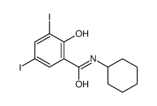 N-cyclohexyl-2-hydroxy-3,5-diiodobenzamide Structure