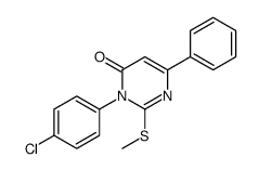 3-(4-chlorophenyl)-2-methylsulfanyl-6-phenylpyrimidin-4-one结构式