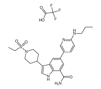 3-[1-(ethylsulfonyl)-4-piperidinyl]-5-[6-(propylamino)-3-pyridinyl]-1H-indole-7-carboxamide trifluoroacetate Structure