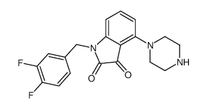 1-[(3,4-difluorophenyl)methyl]-4-piperazin-1-ylindole-2,3-dione结构式