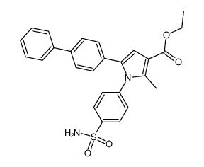 ethyl 1-[4-(aminosulfonyl)phenyl]-2-methyl-5-(4-biphenylyl)-1H-pyrrole-3-carboxylate结构式