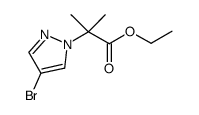 1H-Pyrazole-1-acetic acid, 4-bromo-α,α-dimethyl-, ethyl ester结构式