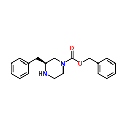 Benzyl (3S)-3-benzyl-1-piperazinecarboxylate结构式