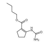 butyl 2-ureidocyclopent-1-enecarboxylate Structure