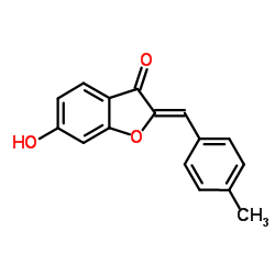 (2Z)-6-Hydroxy-2-(4-methylbenzylidene)-1-benzofuran-3(2H)-one Structure