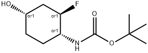 ((1R,2R,4S)-REL-2-氟-4-羟基环己基)氨基甲酸叔丁酯结构式