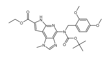 ethyl 4-(tert-butoxycarbonyl(2,4-dimethoxybenzyl)amino)-1-methyl-1,6-dihydroimidazo[4,5-d]pyrrolo[2,3-b]pyridine-7-carboxylate Structure