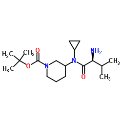 2-Methyl-2-propanyl 3-[cyclopropyl(L-valyl)amino]-1-piperidinecarboxylate Structure