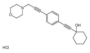 1-[2-[4-(3-morpholin-4-ylprop-1-ynyl)phenyl]ethynyl]cyclohexan-1-ol,hydrochloride结构式