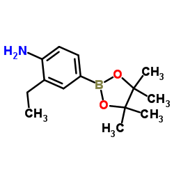 2-Ethyl-4-(4,4,5,5-tetramethyl-1,3,2-dioxaborolan-2-yl)aniline结构式