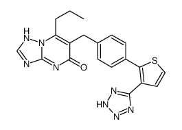 2-propyl-3-[[4-[3-(2H-tetrazol-5-yl)thiophen-2-yl]phenyl]methyl]-1,5,7 ,9-tetrazabicyclo[4.3.0]nona-2,5,7-trien-4-one结构式