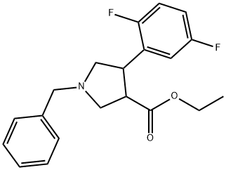 cis-ethyl-1-benzyl-4-(2,5-difluorophenyl)pyrrolidine-3-carboxylate Structure