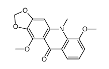 6,11-Dimethoxy-5-methyl-1,3-dioxolo[4,5-b]acridin-10(5H)-one结构式