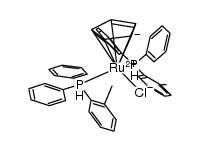 [(η5-C5H5)Ru(P(C6H5)2(2-CH3-C6H4))2Cl] Structure