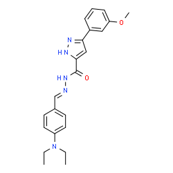 N'-{(E)-[4-(diethylamino)phenyl]methylidene}-3-(3-methoxyphenyl)-1H-pyrazole-5-carbohydrazide结构式