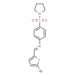 N-[(5-bromo-2-thienyl)methylene]-4-(1-pyrrolidinylsulfonyl)aniline Structure