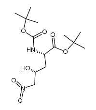 (2S,4R)-tert-butyl 2-((tert-butoxycarbonyl)amino)-4-hydroxy-5-nitropentanoate Structure