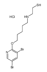 2-[5-(3,5-dibromopyridin-2-yl)oxypentylamino]ethanethiol,hydrochloride Structure