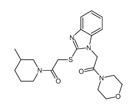 Morpholine, 4-[[2-[[2-(3-methyl-1-piperidinyl)-2-oxoethyl]thio]-1H-benzimidazol-1-yl]acetyl]- (9CI) structure